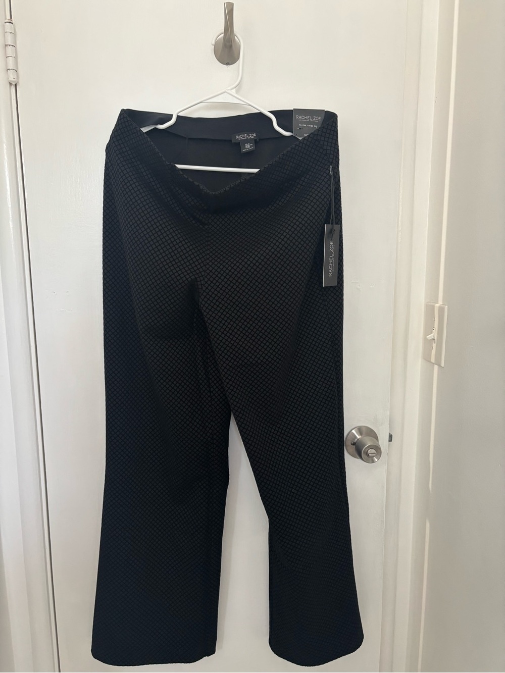 Rachel Zoe Pull on Black Textured Wide-Leg Pants